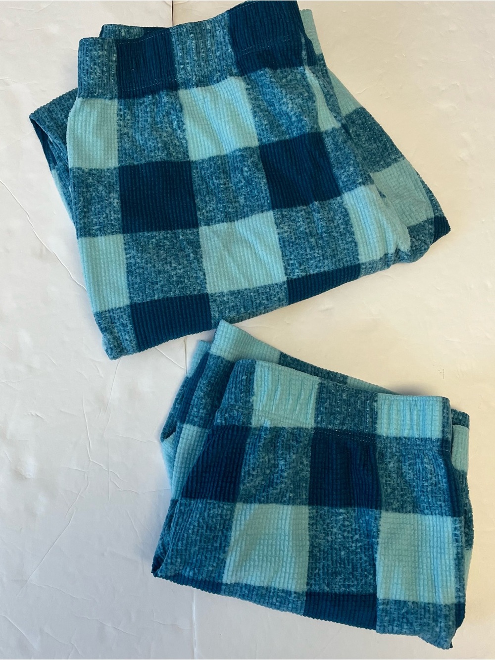 Eddie Bauer Sleepwear Womens Pajama Pants and Shorts Blue Plaid Pull On Small